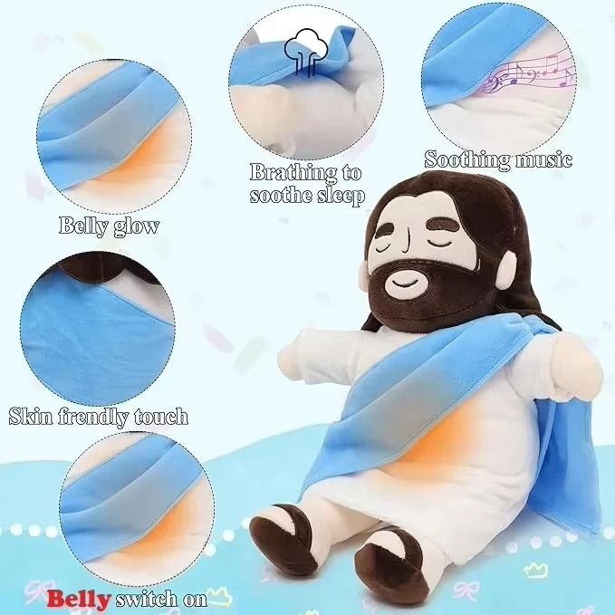 Soothing Breathing Jesus Plush with Light and Music