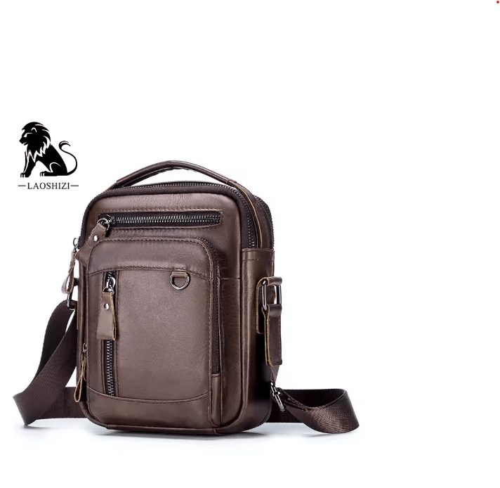Genuine Leather Mens Crossbody Messenger Bag Classic leather messenger bag for Daily Carry