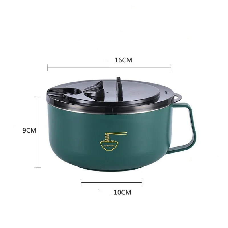 Stainless Steel Noodle Bowl with Lid Heat-Resistant Instant Noodles Cooker