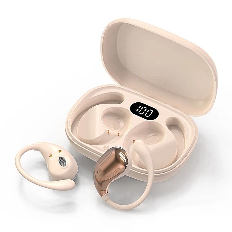 Bluetooth 5.4 Ear Hook Wireless Headphones with LED Display Waterproof TWS Earbuds