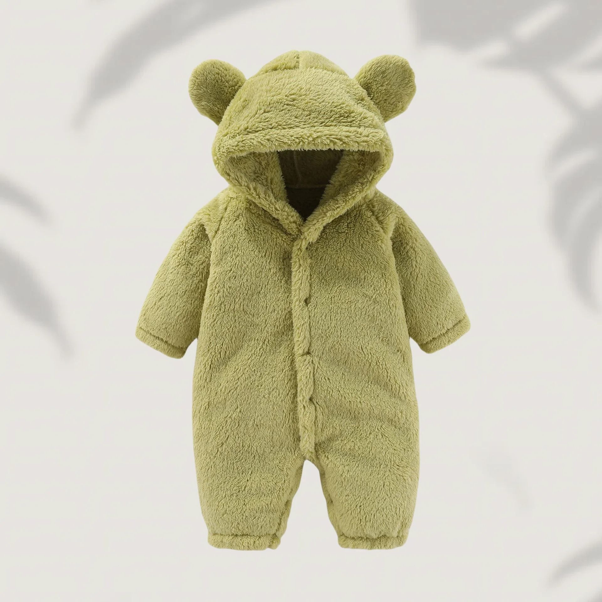 Winter Warm Fleece Bear Ear Romper
