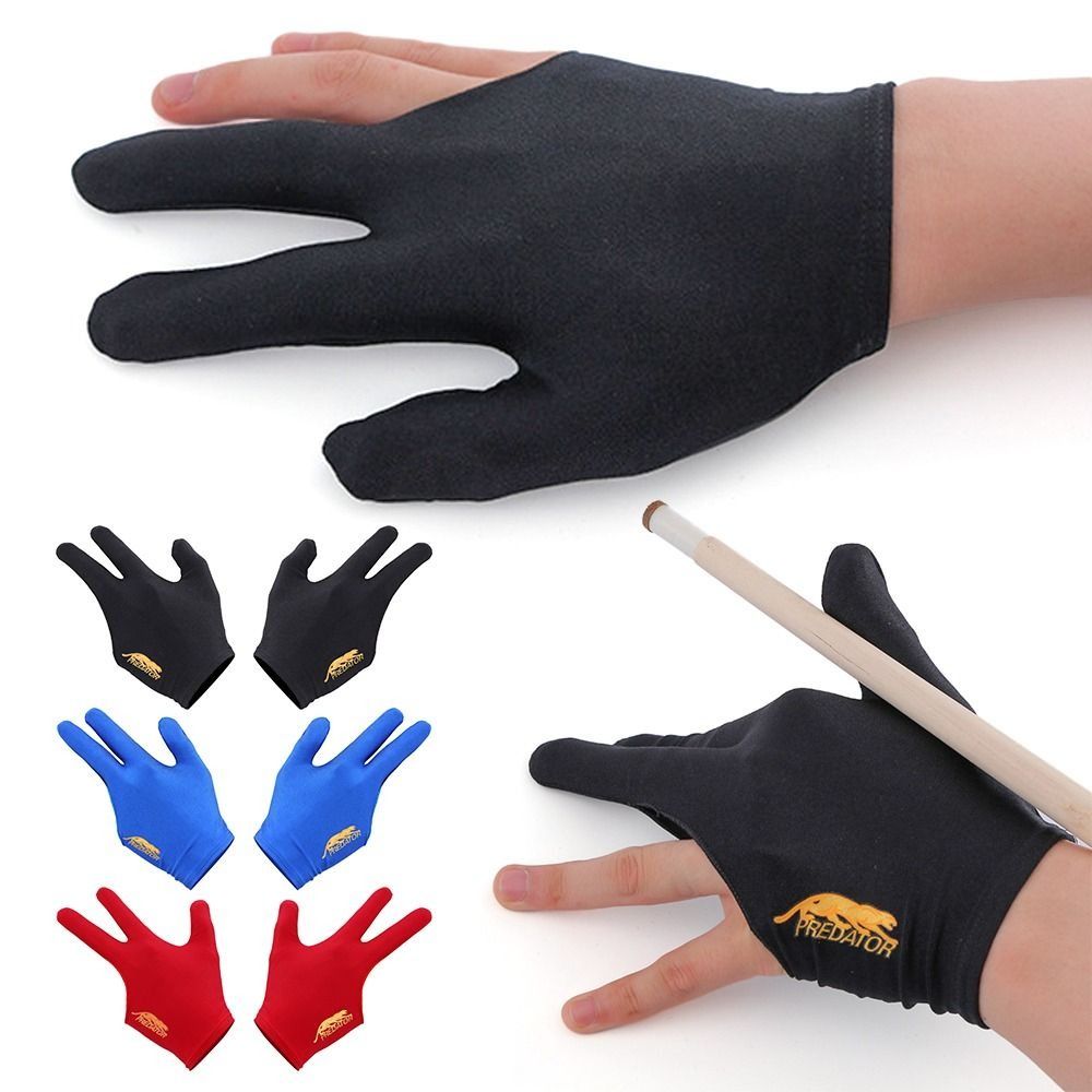 Elastic Snooker Gloves, Non-Slip Spandex Billiards Gloves, Breathable Three Finger Open Gloves for Men and Women