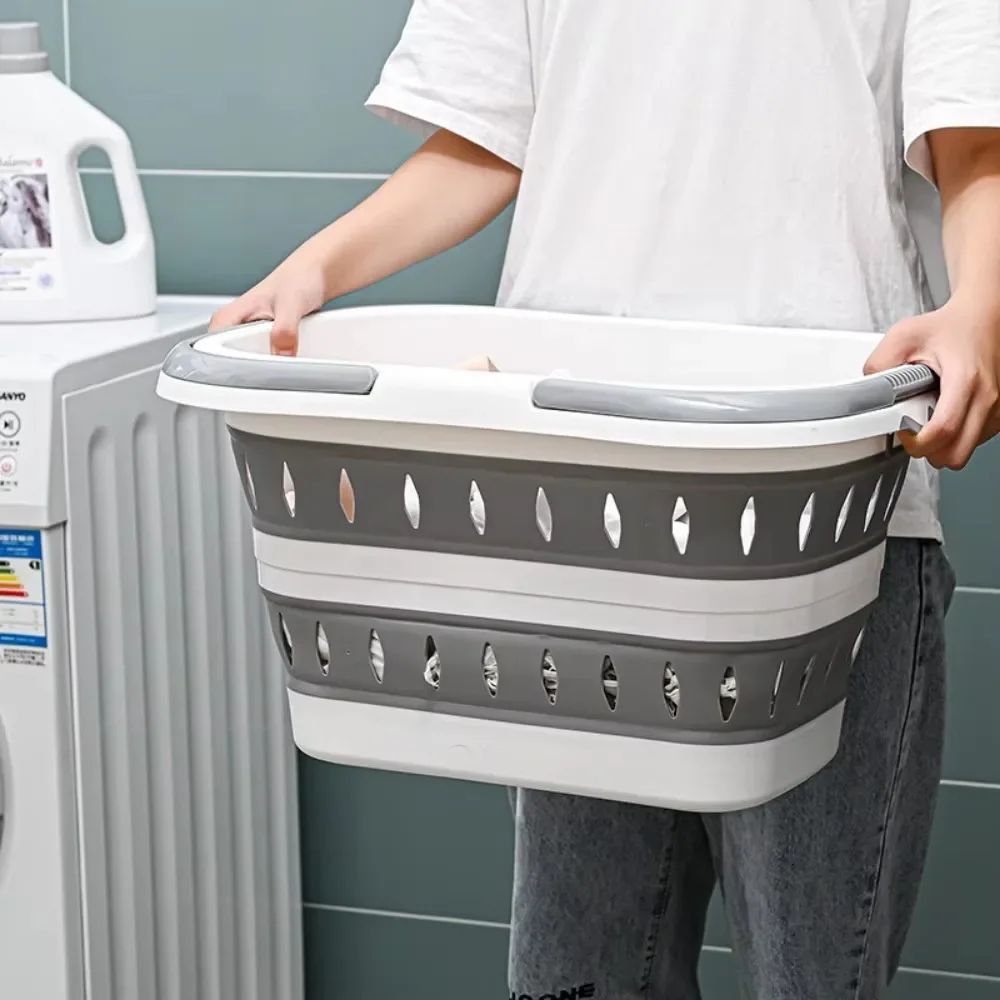 WallFlex Foldable Laundry Basket – Wall Mounted PP Dirty Clothes Hamper with Handle