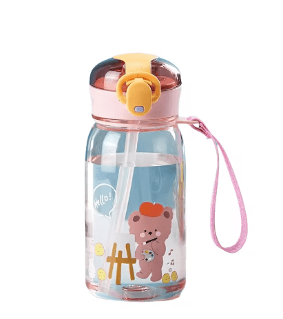 400ml Kids Cartoon Sippy Cup with Straw Leakproof Portable Water Bottle for Children