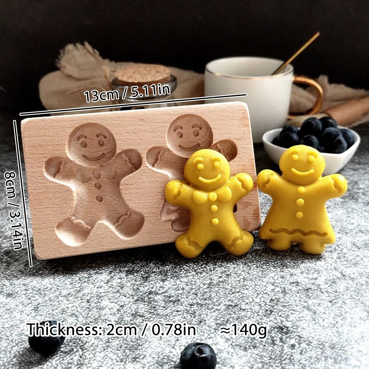 Christmas 3D Engraved Wooden Cookie Mold