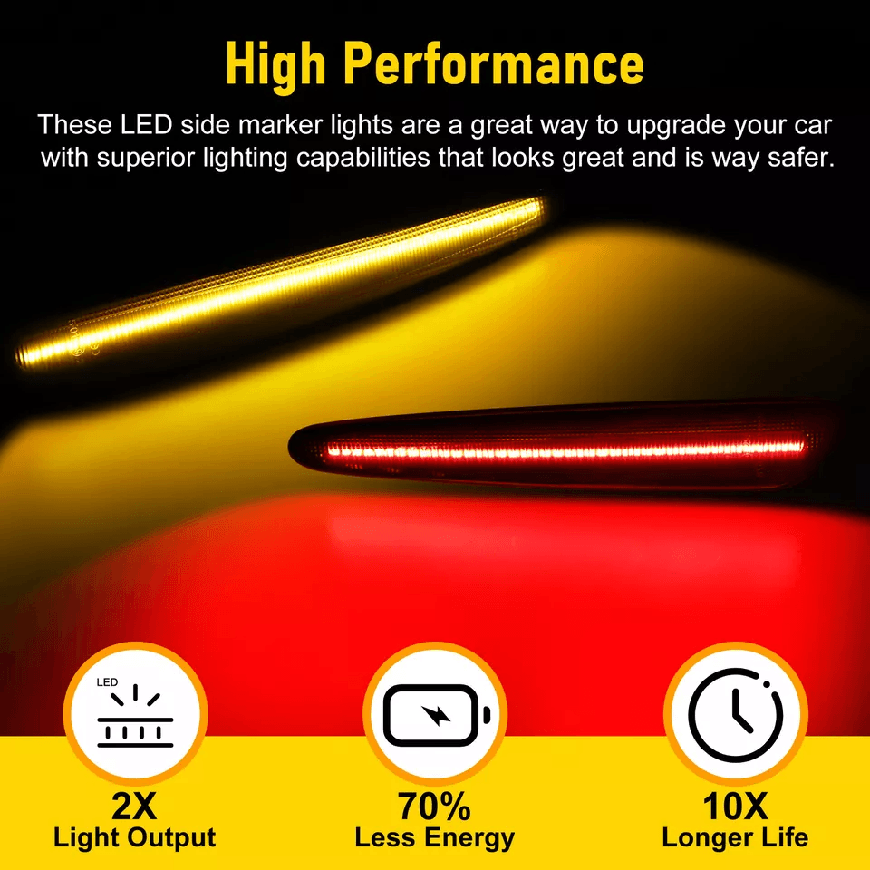 Smoked LED Side Marker Lights & Front Rear Turn Signal Lamps