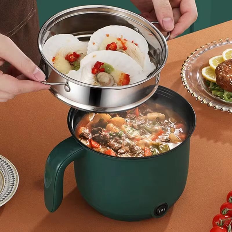 1.5L Mini Electric Cooking Pot Portable Mini Rice Cooker Non Stick Multi Cooker with Steamer