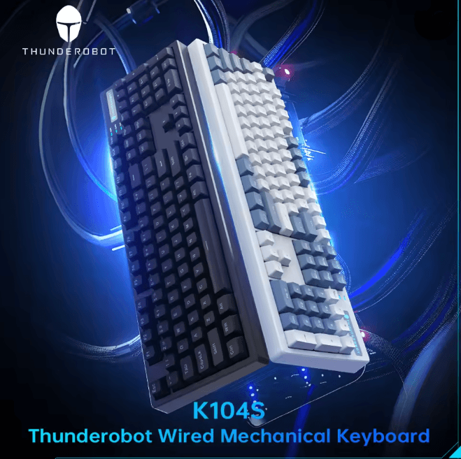 Thunderobot K104S Full Size Mechanical Keyboard 104 Key Wired Gaming and Office Keyboard