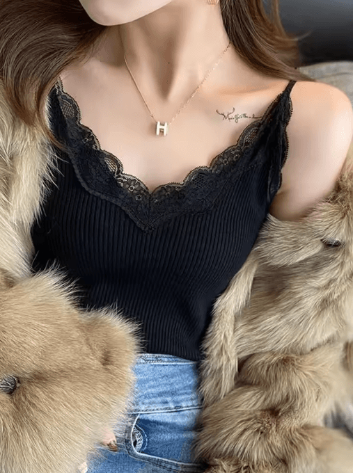 lace crop camisole Y2K lace tank top summer sleeveless crop top