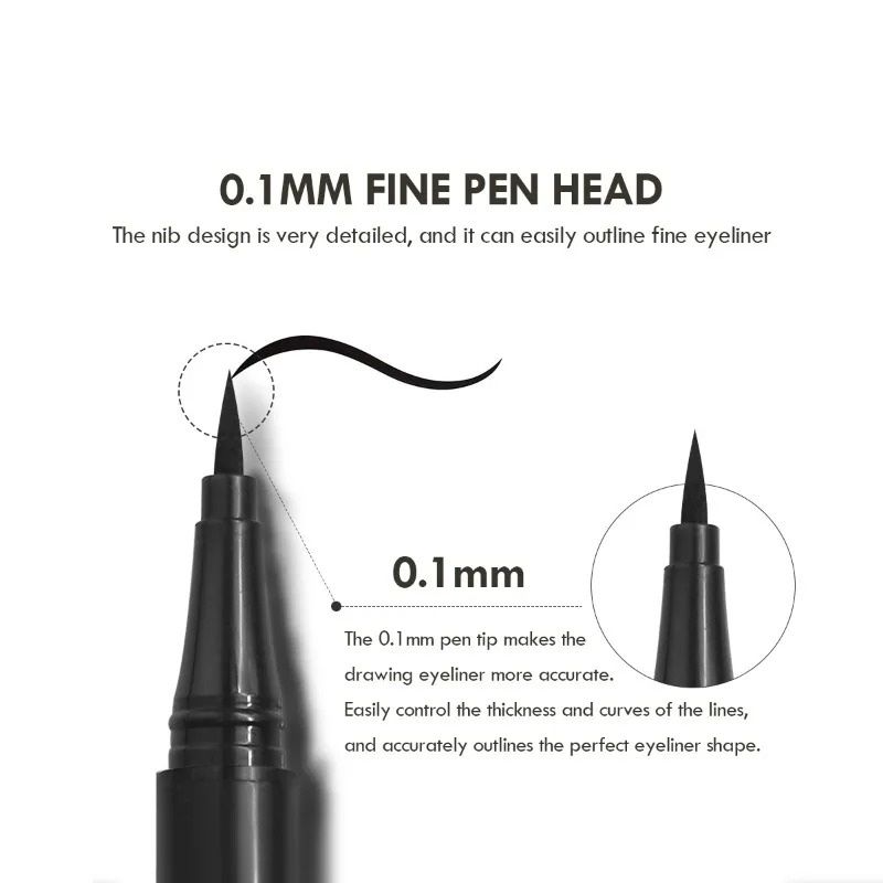 5 Piece Waterproof Liquid Eyeliner Pen Set with Ultra Fine Tip
