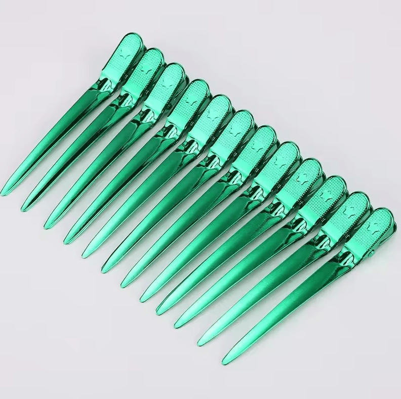 12-Piece Stainless Steel Hair Sectioning Clips | Professional Hairdressing & Barber Hair Styling Clamps