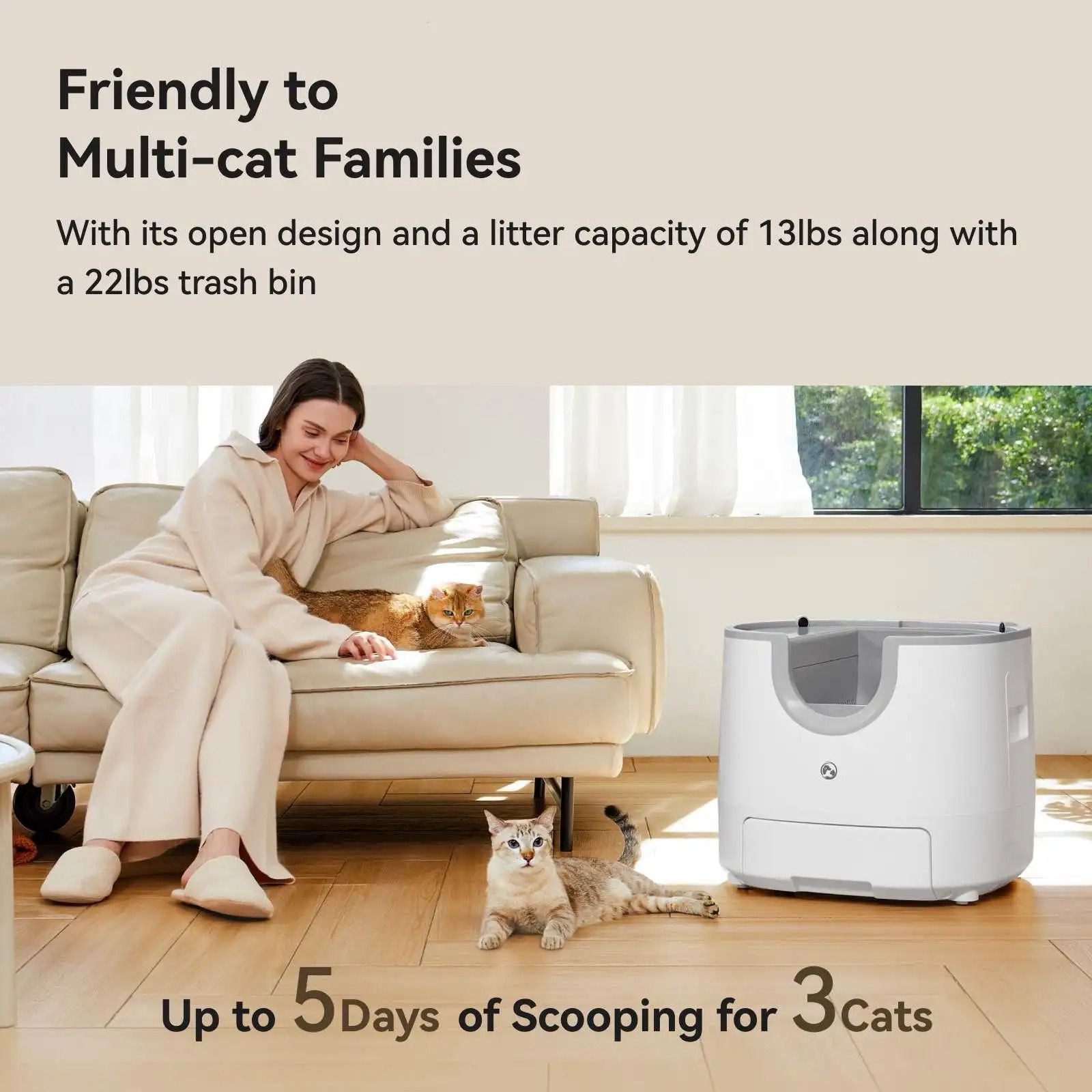 Automatic Smart Cat Litter Box 11L High Capacity Pet Toilet Tray