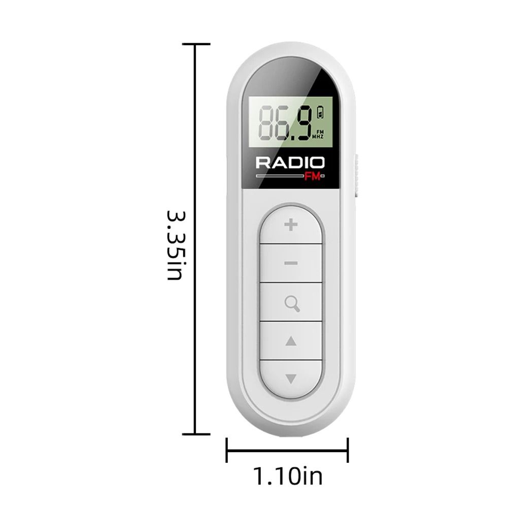 Mini Pocket Clip FM Radio with LCD Display and Backlight