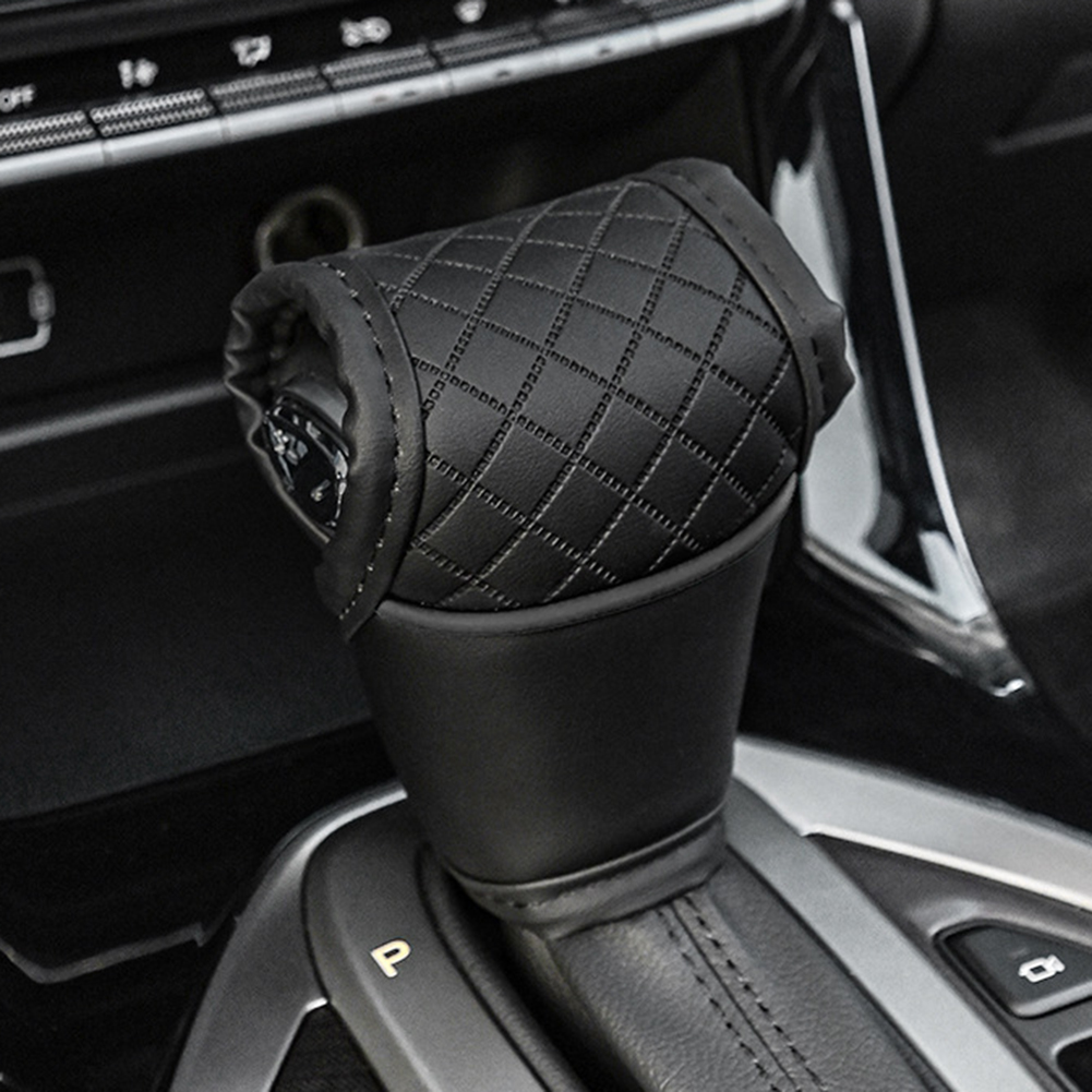 PU Leather Universal Car Gear Shift Cover NonSlip, DustProof Shifter Knob Protector, Interior Gear Lever Decor