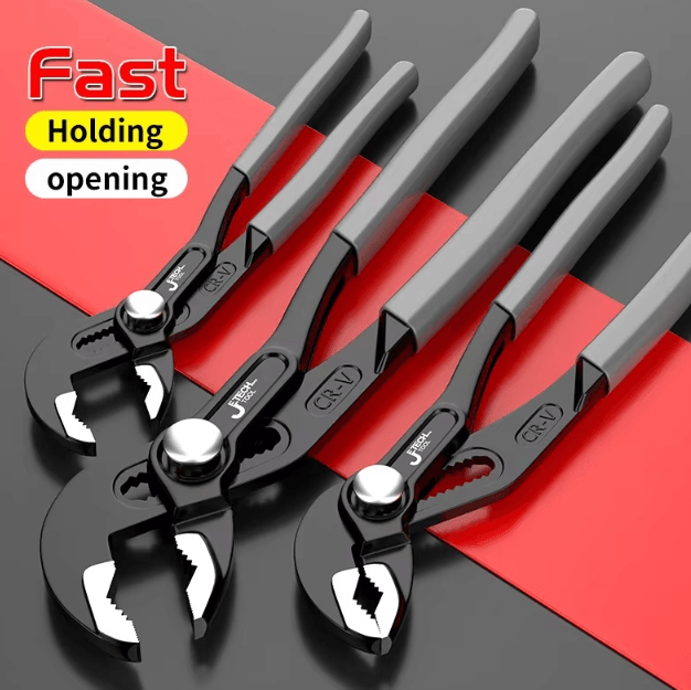 Quick-Release Water Pump Pliers Adjustable Pipe Wrench Multi-Function Plumbing Tool