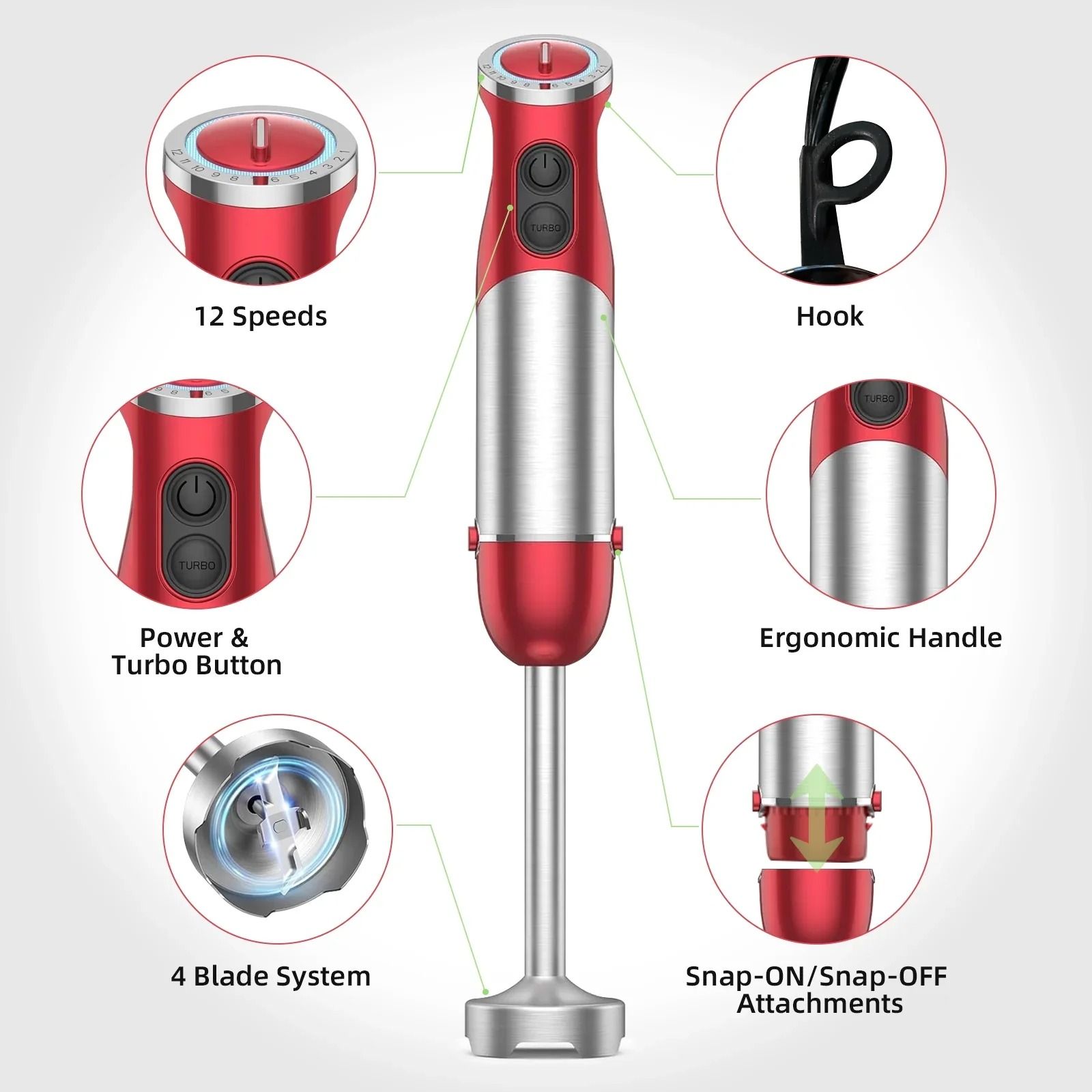 Handheld 5 in 1 Multi Purpose Kitchen Blender 1000 Watt