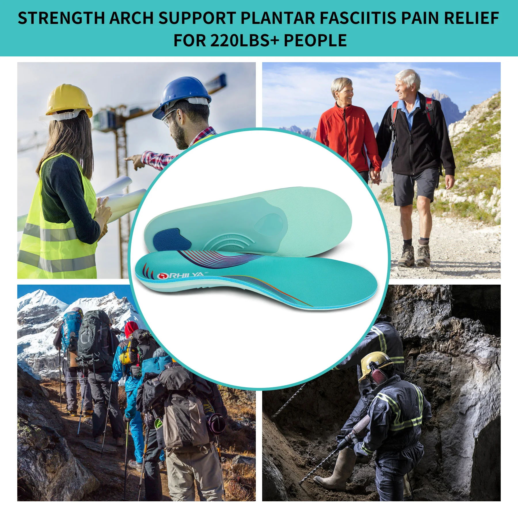 Orthopedic High Arch Support Sport Insole for Plantar Fasciitis & Flat Feet, Men & Women Sneaker Orthotic Insoles Plant