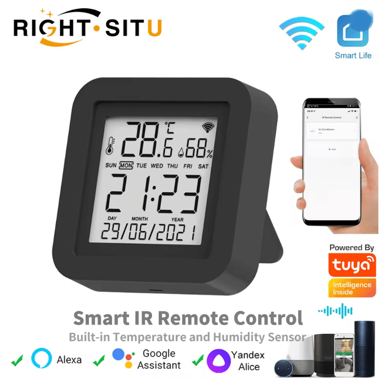 Smart WiFi Universal IR Remote with Temperature and Humidity Sensor