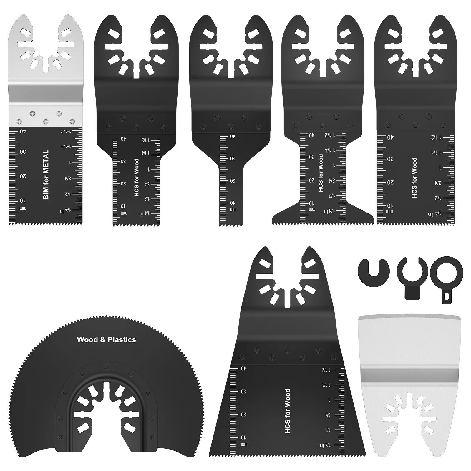 Universal Oscillating Saw Blades Multi-Material Quick-Release Multi Tool Blade Set