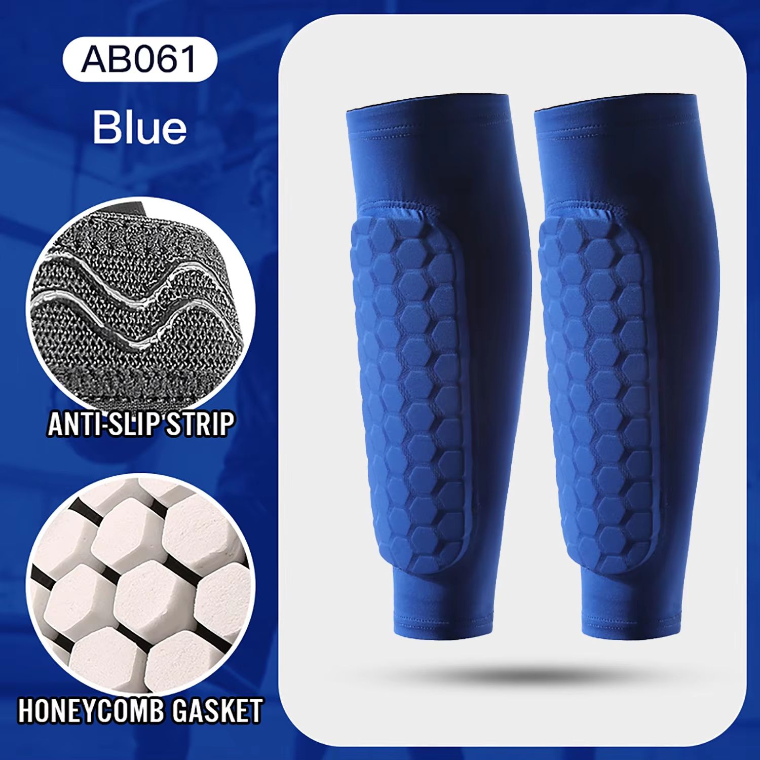 Honeycomb Shin Guards Leg Sleeves – Shockproof Soccer Protection with Anti-Slip Grip