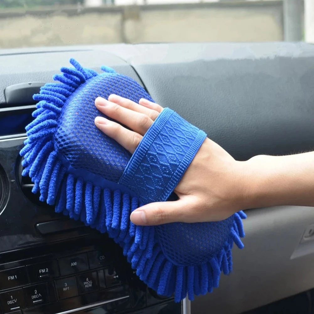 Microfiber Car Wash Glove Chenille Sponge Multi-purpose Detailing Tool