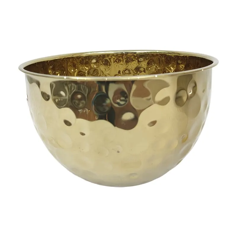 Creative Gold Stainless Steel Hammer Point Salad Plate, Mixing Cooking Bowl, Fruit Bowl, Egg Pot, Thickened Design