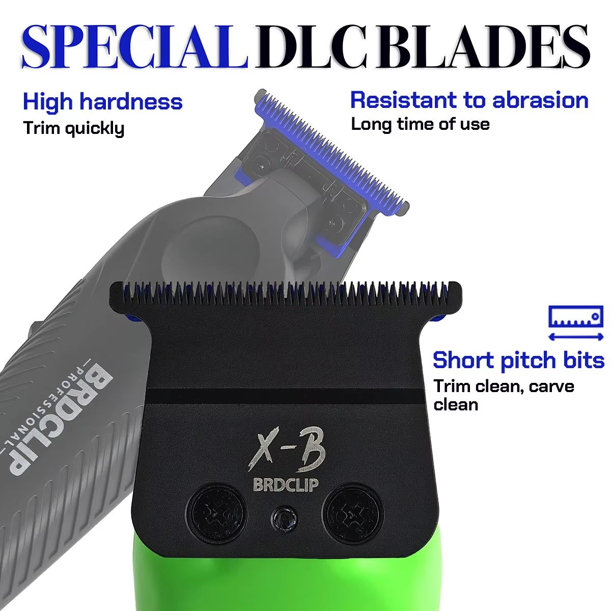 BRDCLIP BRD9615 Professional Mens Hair Trimmer 9000RPM High Speed Electric Clipper with DLC Blue Blade