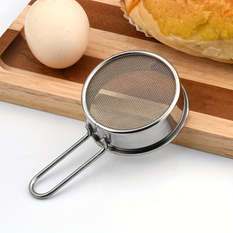 Flour Sieve Pastry Baking Tools, Stainless Steel Sifter Cup for Powder Flour Icing Sugar