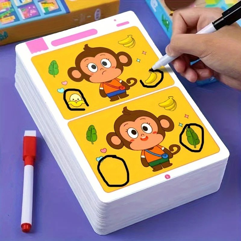 Smart Focus Training Toy Reusable Wipe Activity Board for Kids Learning