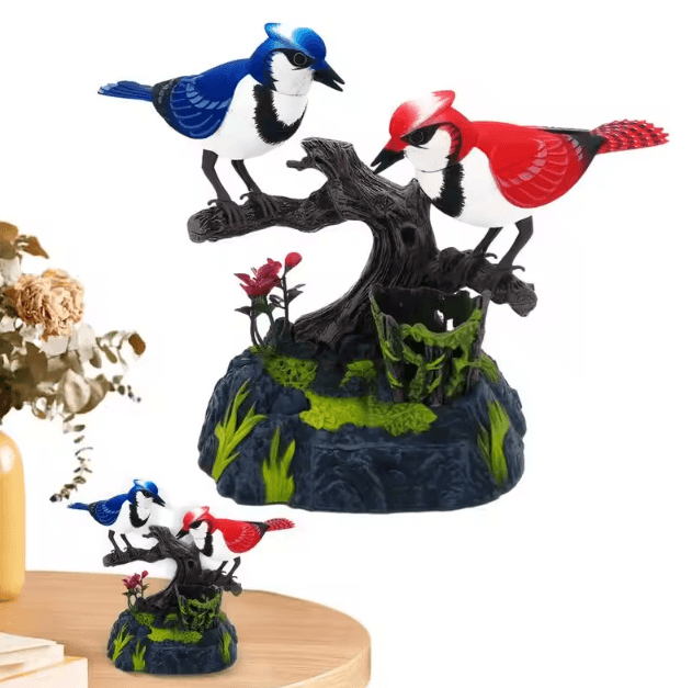 Vibrant 2D Acrylic Bird Ornament – Colorful Desktop Decor & Artistic Accent