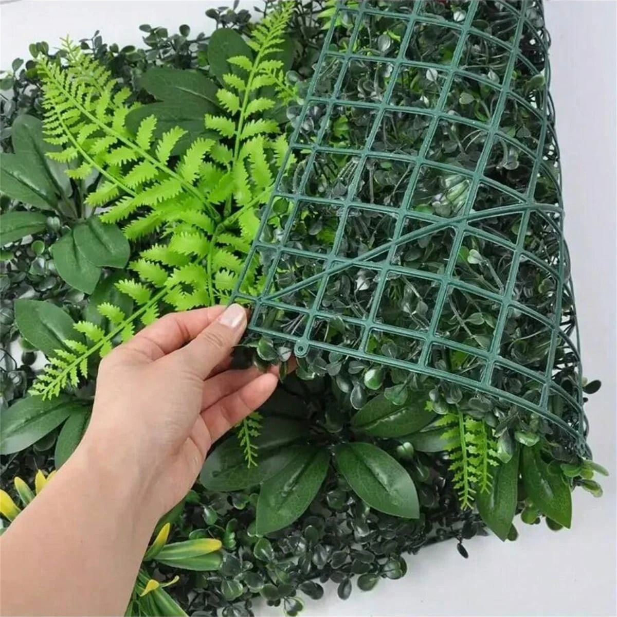 Floral Botanical Grass Wall Panel – High-Density Mixed Greenery Backdrop for Modern Interior Accents & Event