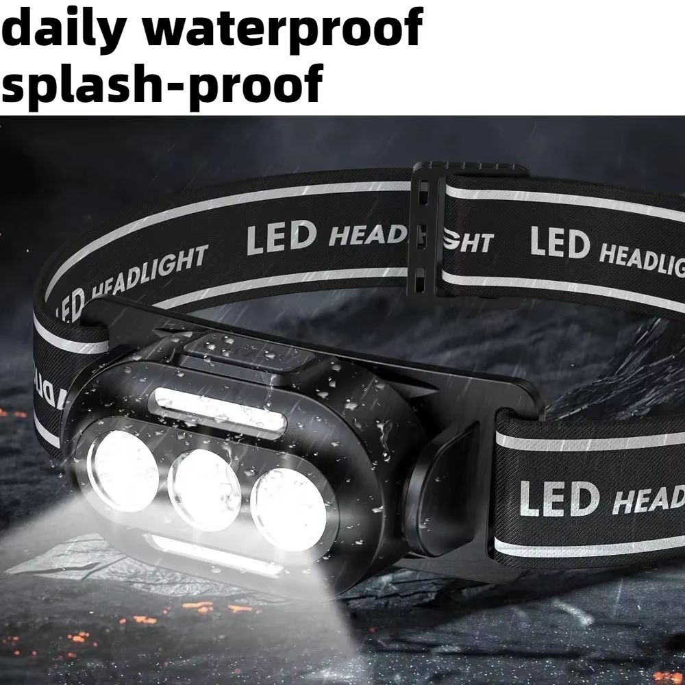 USB Rechargeable LED Headlamp Multi Mode Hands Free Outdoor Light