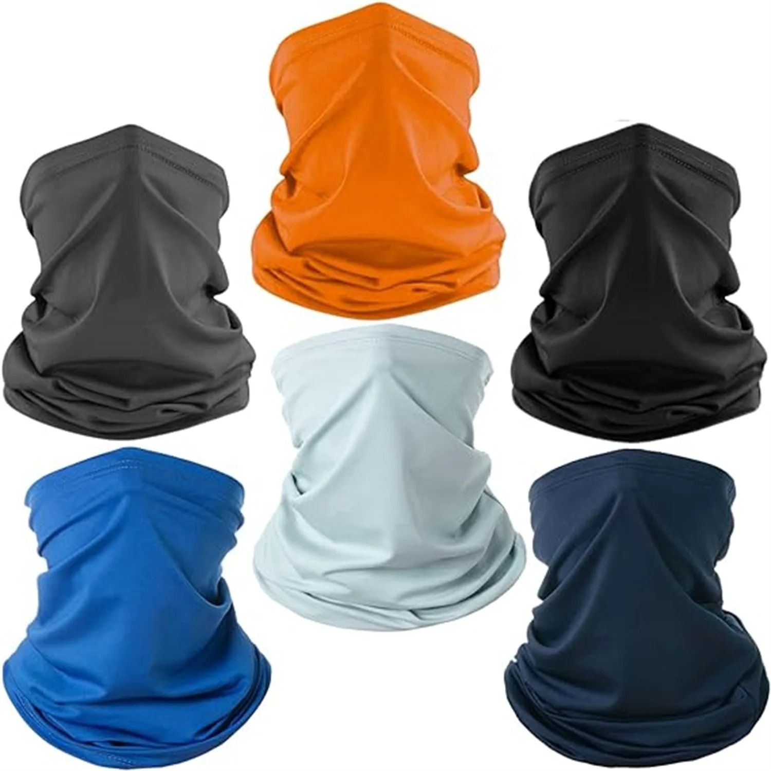 6-Pack Breathable Neck Gaiter Set for Sun and Dust Protection