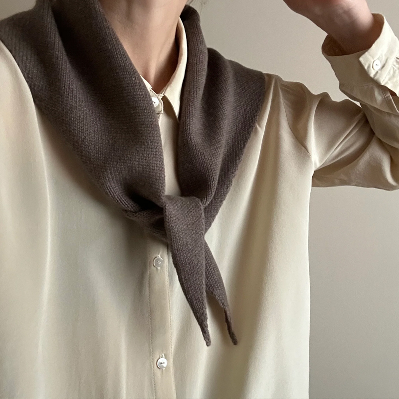 Decorative Small Scarf Wool Knitted Triangle Shawl for Women's Autumn Winter Neck Warmth
