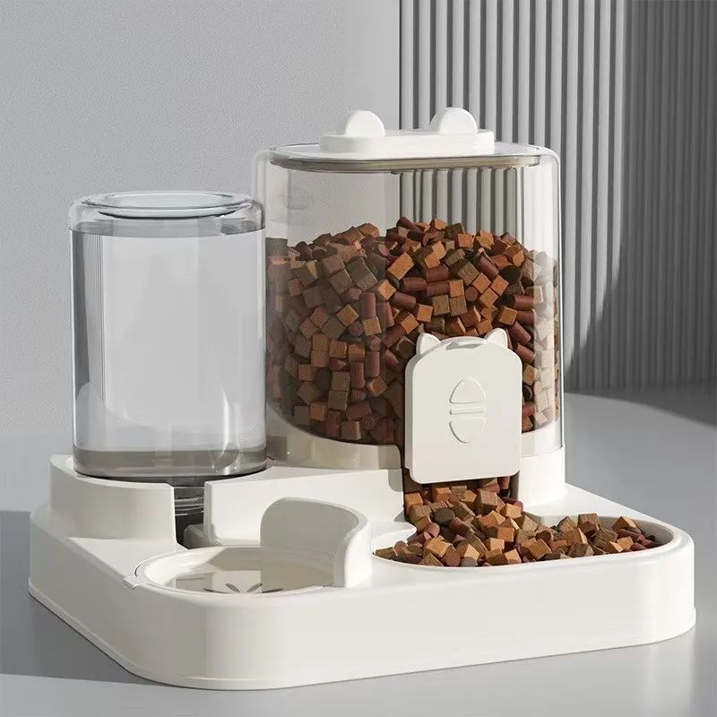 Automatic Dog & Cat Feeder with Water Dispenser – Non-Electric Gravity Food Bowl, Large Capacity Pet Station