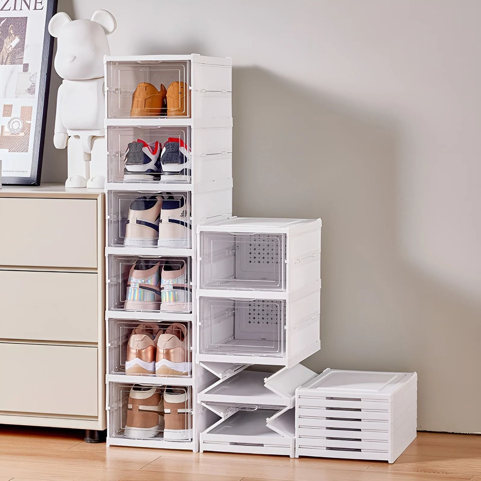 6-Tier Modular High-Capacity Footwear Cabinet