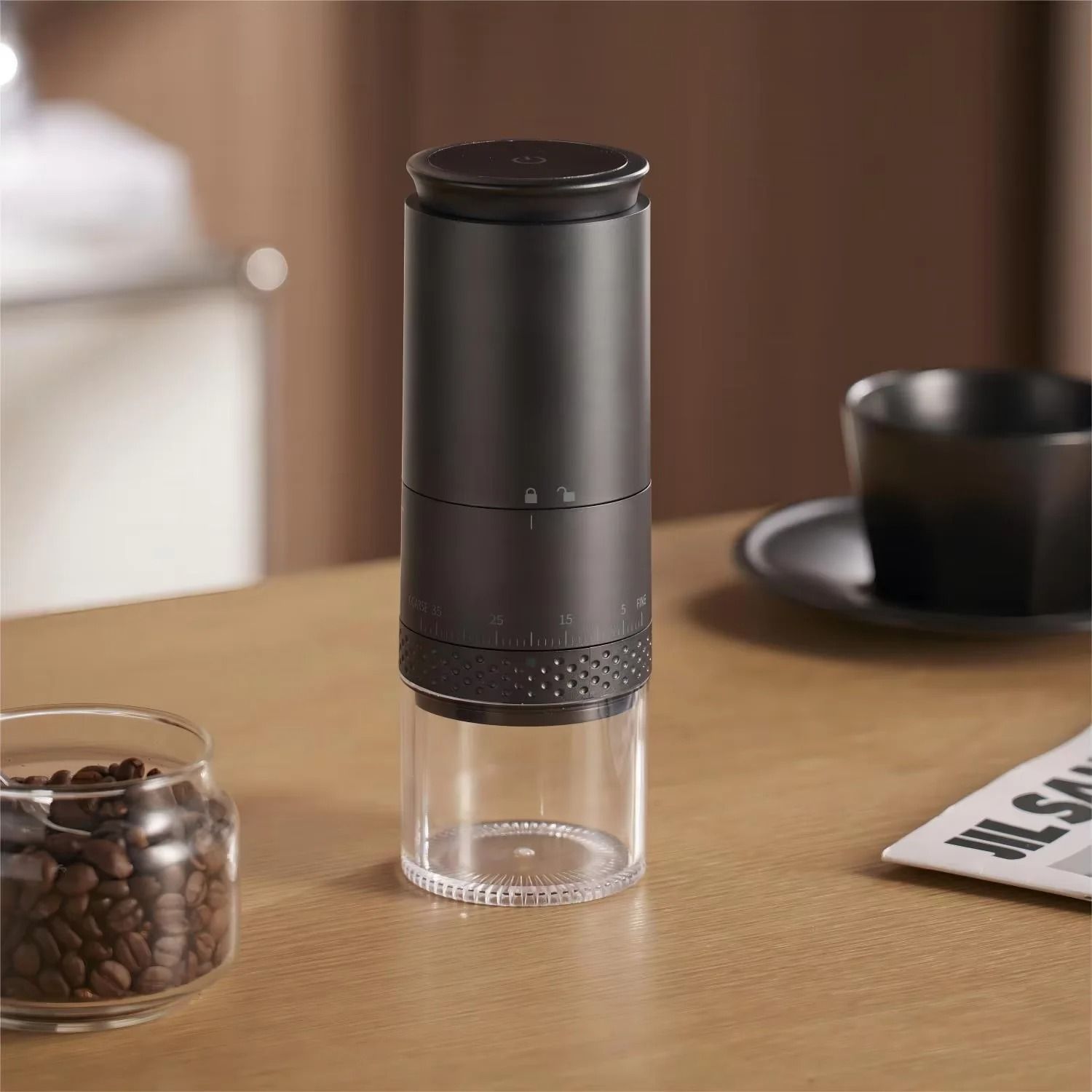 1500mAh Electric Coffee Burr Grinder USB C Adjustable Bean Grinding Machine