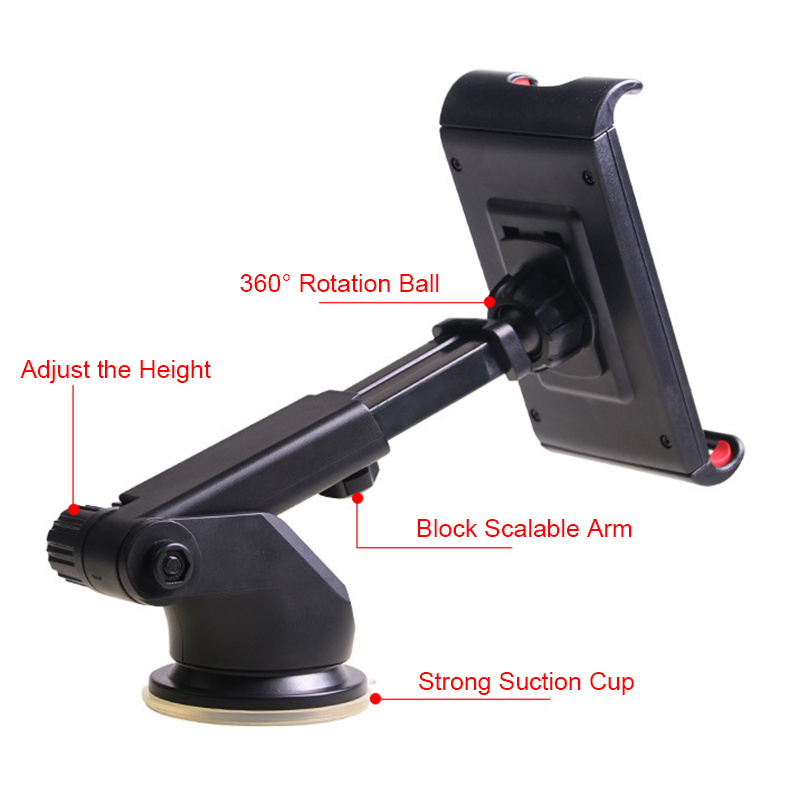 360 Rotation Car Phone Tablet Holder Sucker, Mount Stand Stents for iPad Samsung XiaoMi ASUS