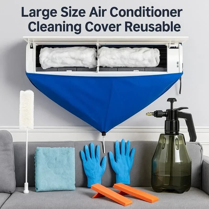 Air Conditioner Cleaning Bag AC Cleaning Cover with Drain Pipe Split AC Wash Cover