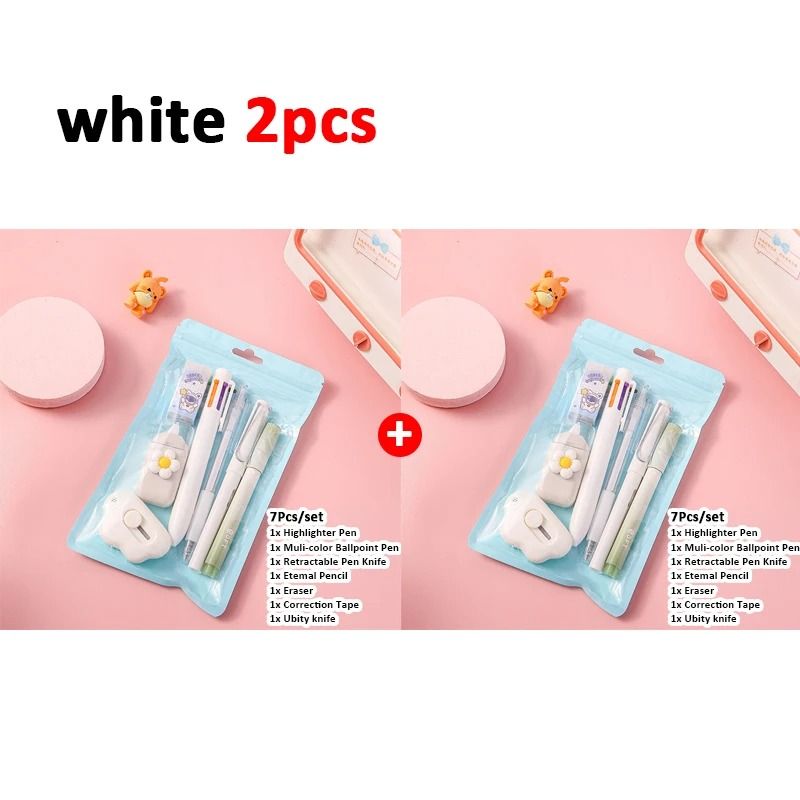 7 in 1 School Stationery Set Complete Student Supplies Gift Kit