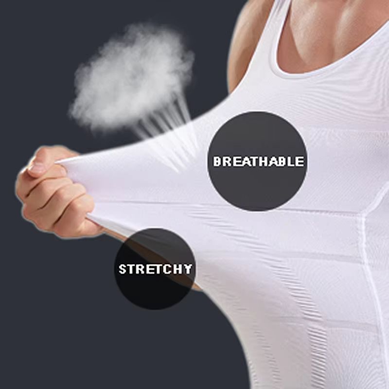 Men's Slimming Compression Tank Top – Tummy Control Body Shaper Vest for Gym & Everyday Wear