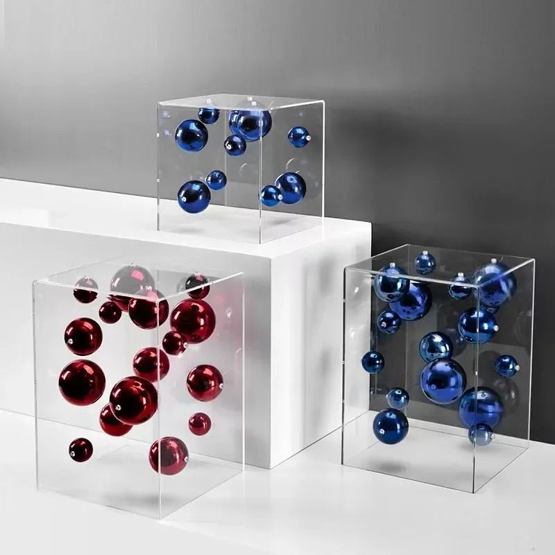 Geometric Sphere Acrylic Box | Metal Orbital Art Sculpture | Executive Desktop & Modern Home Sanctuary Decor
