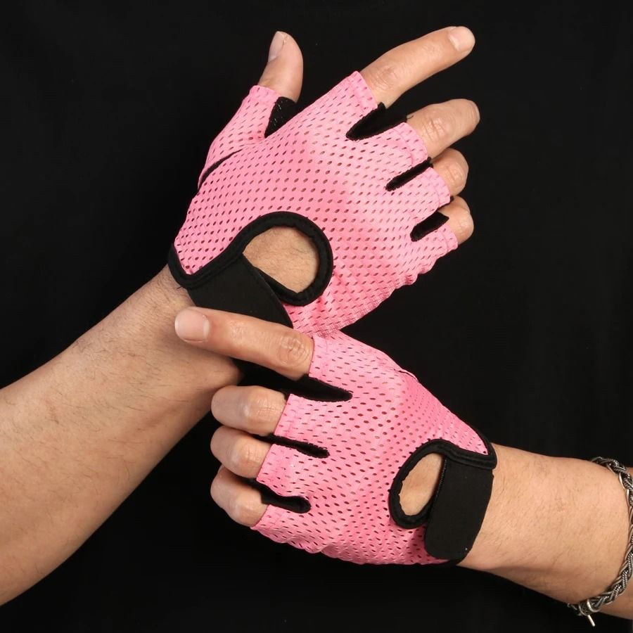 Silk Breathable Half-Finger Gloves with Anti-Slip Padding