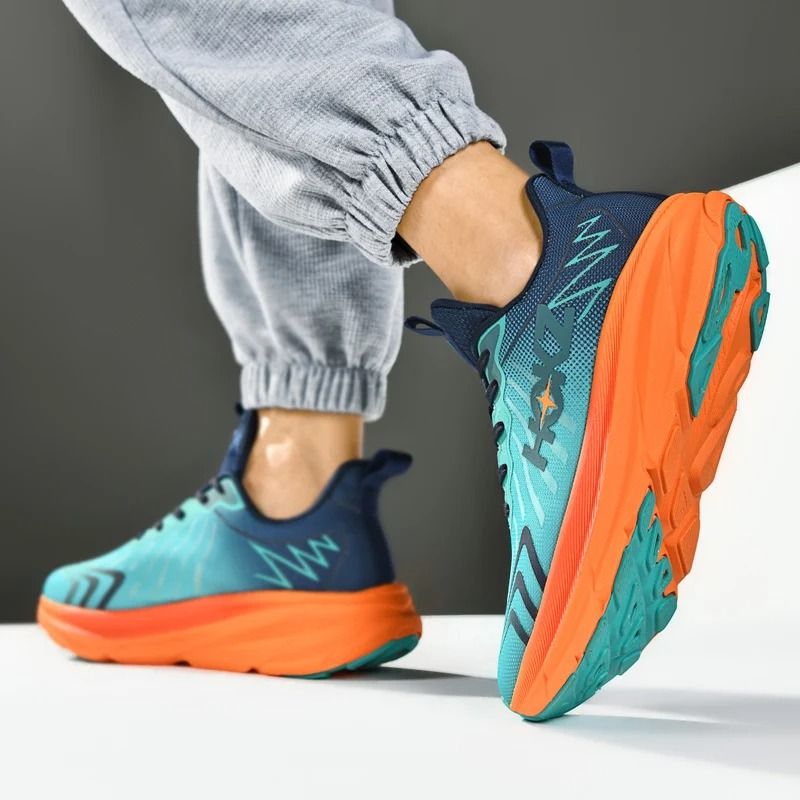 Mens Sports Running Shoes Breathable Mesh Thick Sole Outdoor Sneakers