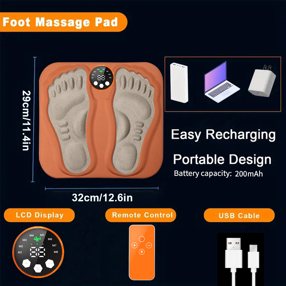 Remote 3D Foot Massage Pad, Slim Legs, Improve Blood Circulation, Relax Muscles, Foot Massager