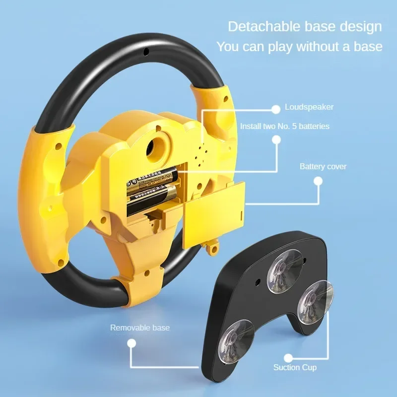 Infant Shining Simulation Steering Wheel Toy, Kids Early Education Stroller Toy with Sound Effects