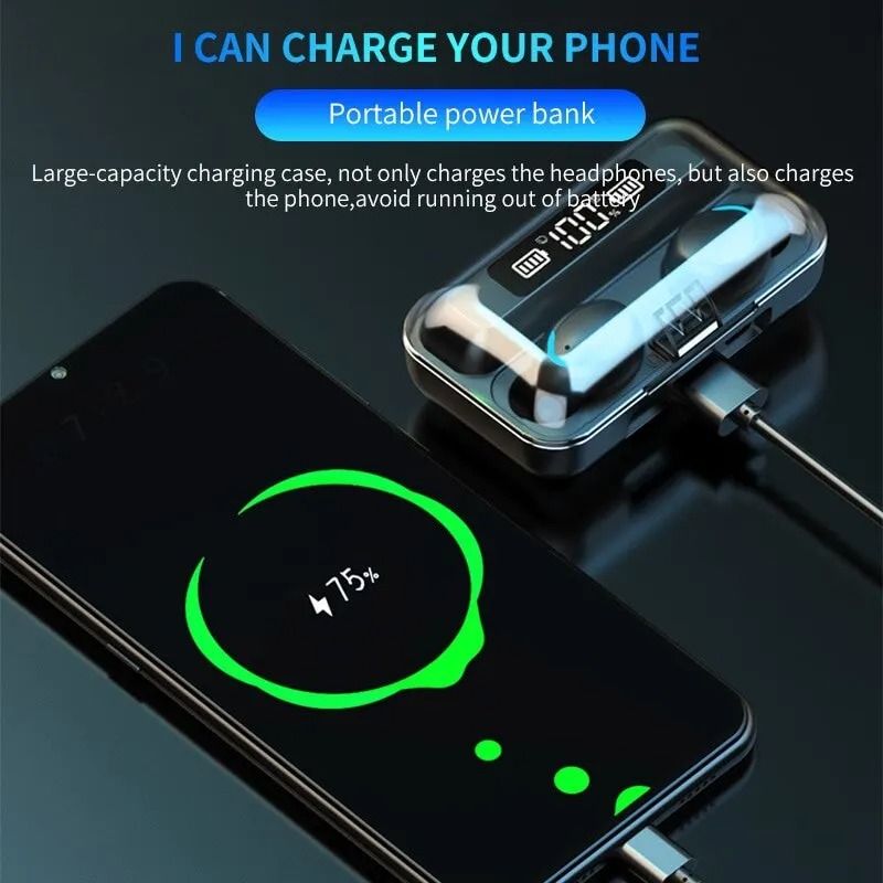 Wireless Bluetooth Earbuds with LED Display Waterproof TWS Headphones