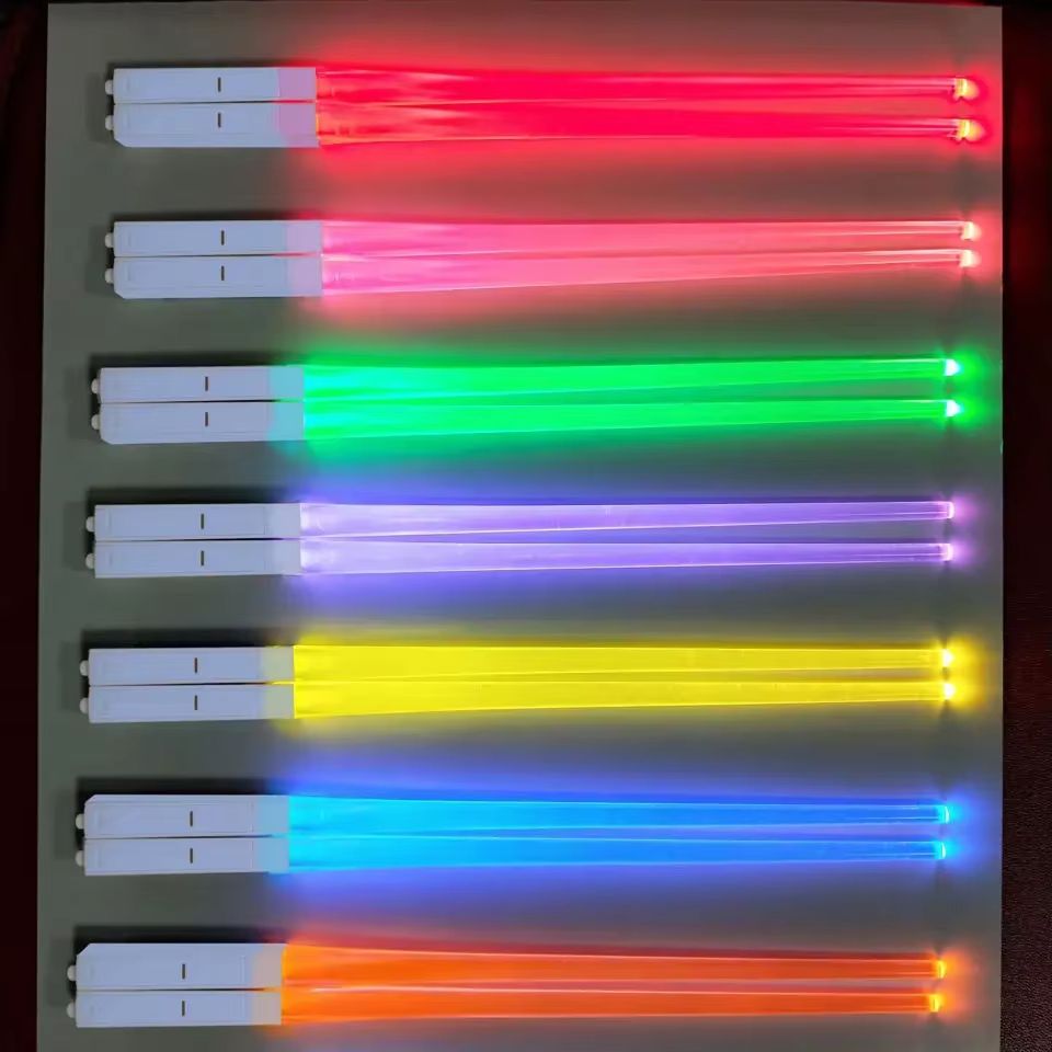 LED Light Up Chopsticks Multicolor Luminous Dining Party Tableware