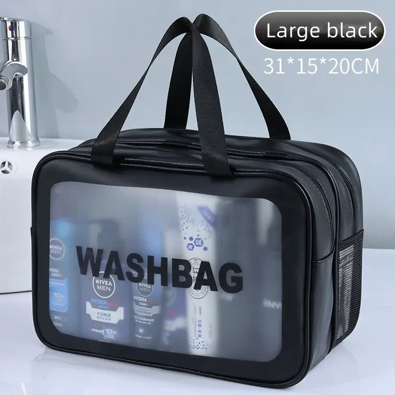 Dry Wet Separation Transparent PU Makeup Bag