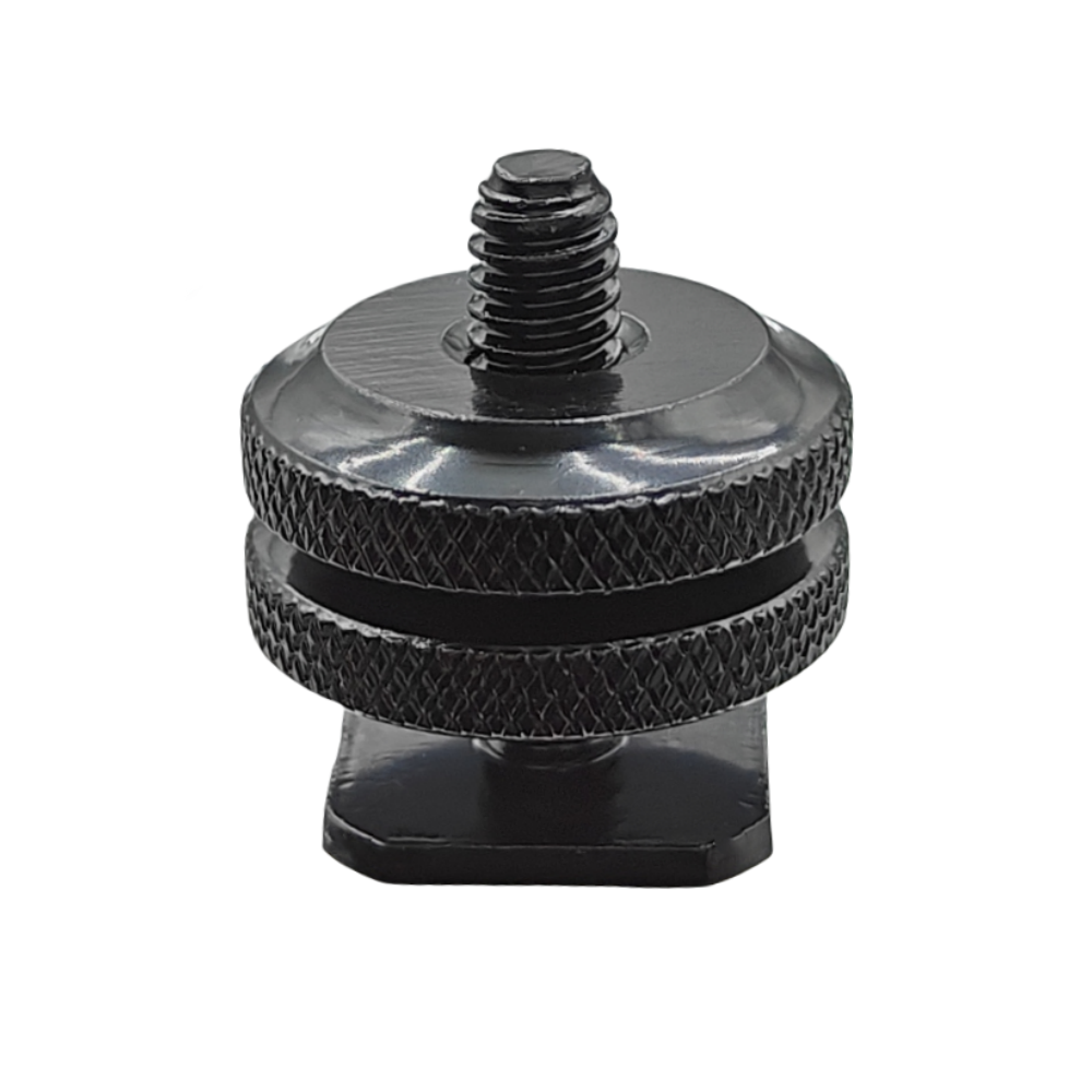 Dual Nut Cold Shoe Adapter – Double-Layer Phone Holder Bracket for Camera & Smartphone